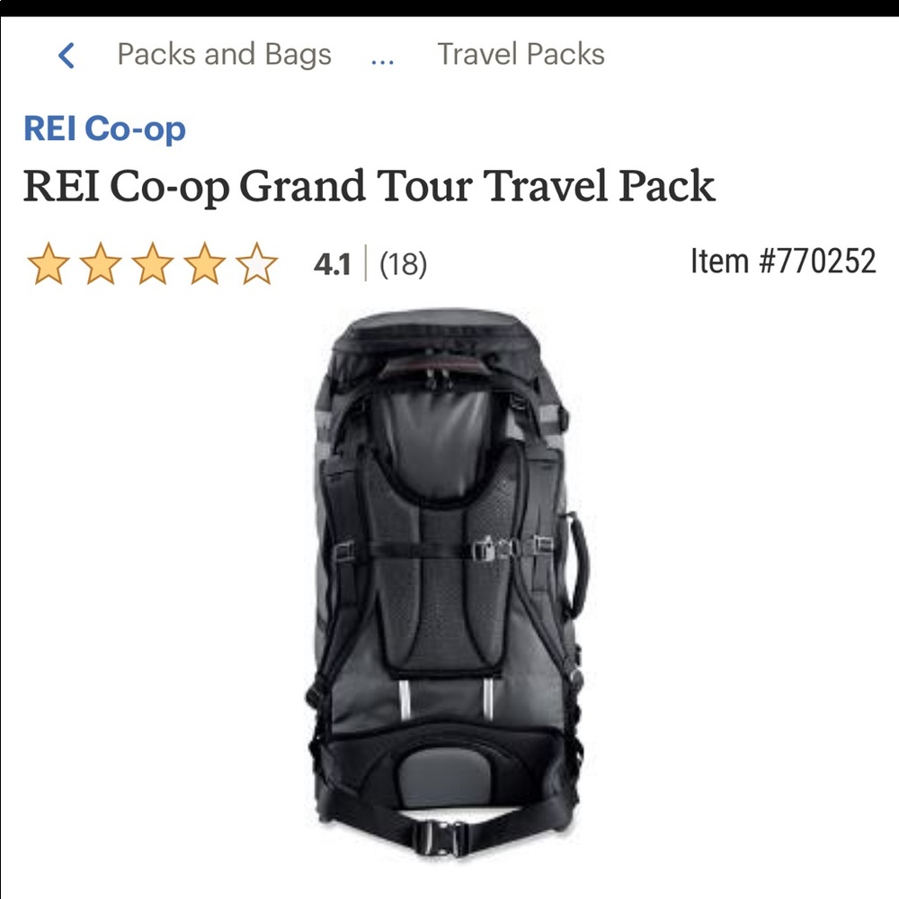 REI Grand Tour Multi-day travel hiking backpack